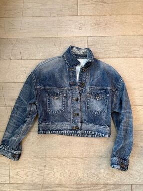 Rag and bone Miramar Classic Blue Denim Cropped Jacket